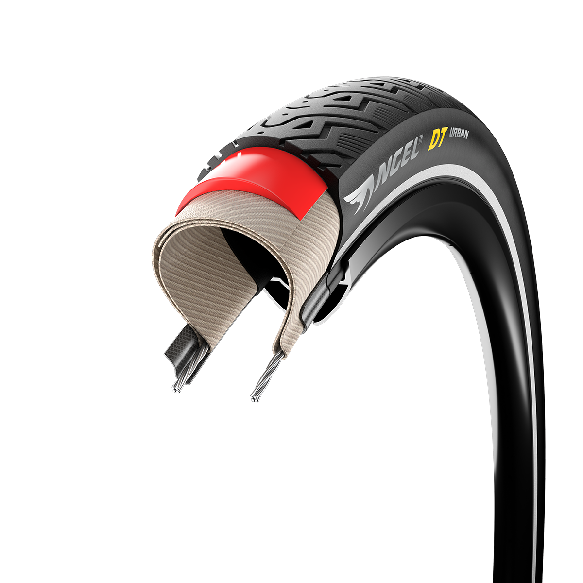 Plášť Pirelli Angel™ DT Urban, 42 - 622, HyperBELT 5mm, 60 tpi, Pro (urban), Black w/refle