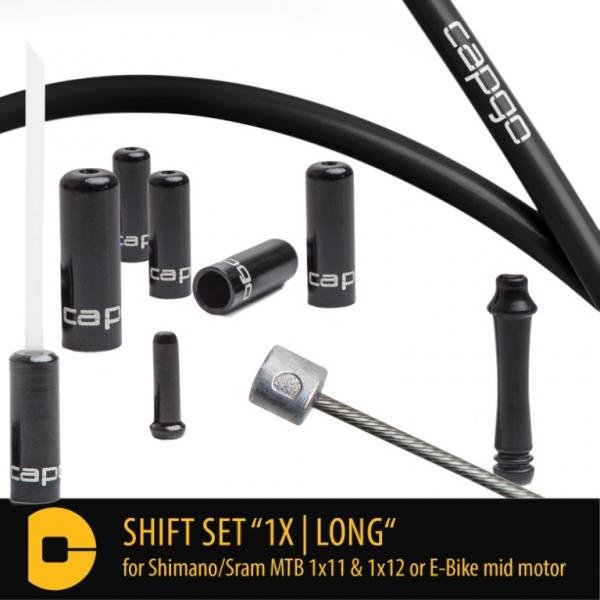 Capgo OL Shift Set -Single- Černý pro Shimano/Sram MTB 1x11/12/13 nebo E-Bike střed. motor
