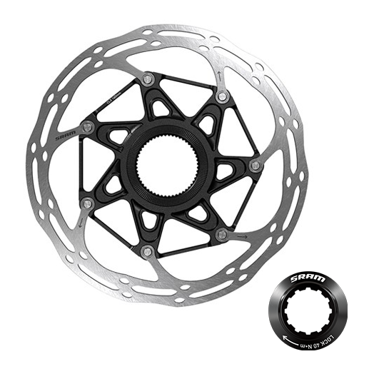 Kotouč SRAM Centerline 2 Piece CenterLock 140mm Black Rounded (balení obsahuje lockring s