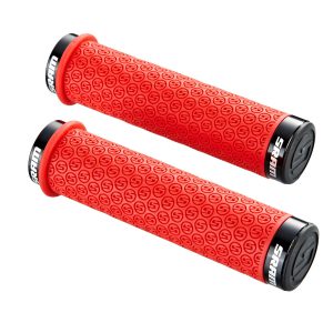 SRAM DH Silicone Locking gripy červené s objímkami  a s koncovkami řidítek