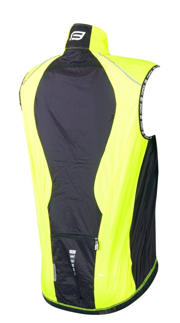 FORCE Cyklistická vesta V53, neprefúkavá fluo-čierna