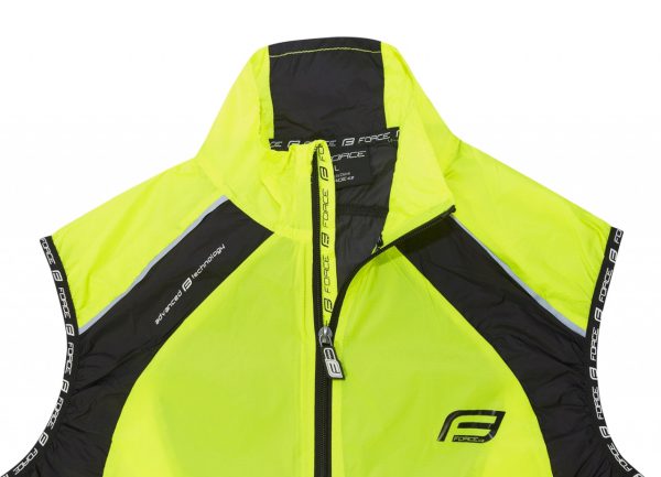 FORCE Cyklistická vesta V53, neprefúkavá fluo-čierna