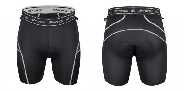 FORCE nohavice krátke BLADE MTB s odnímateľnou vložkou, červené veľ.: XS
