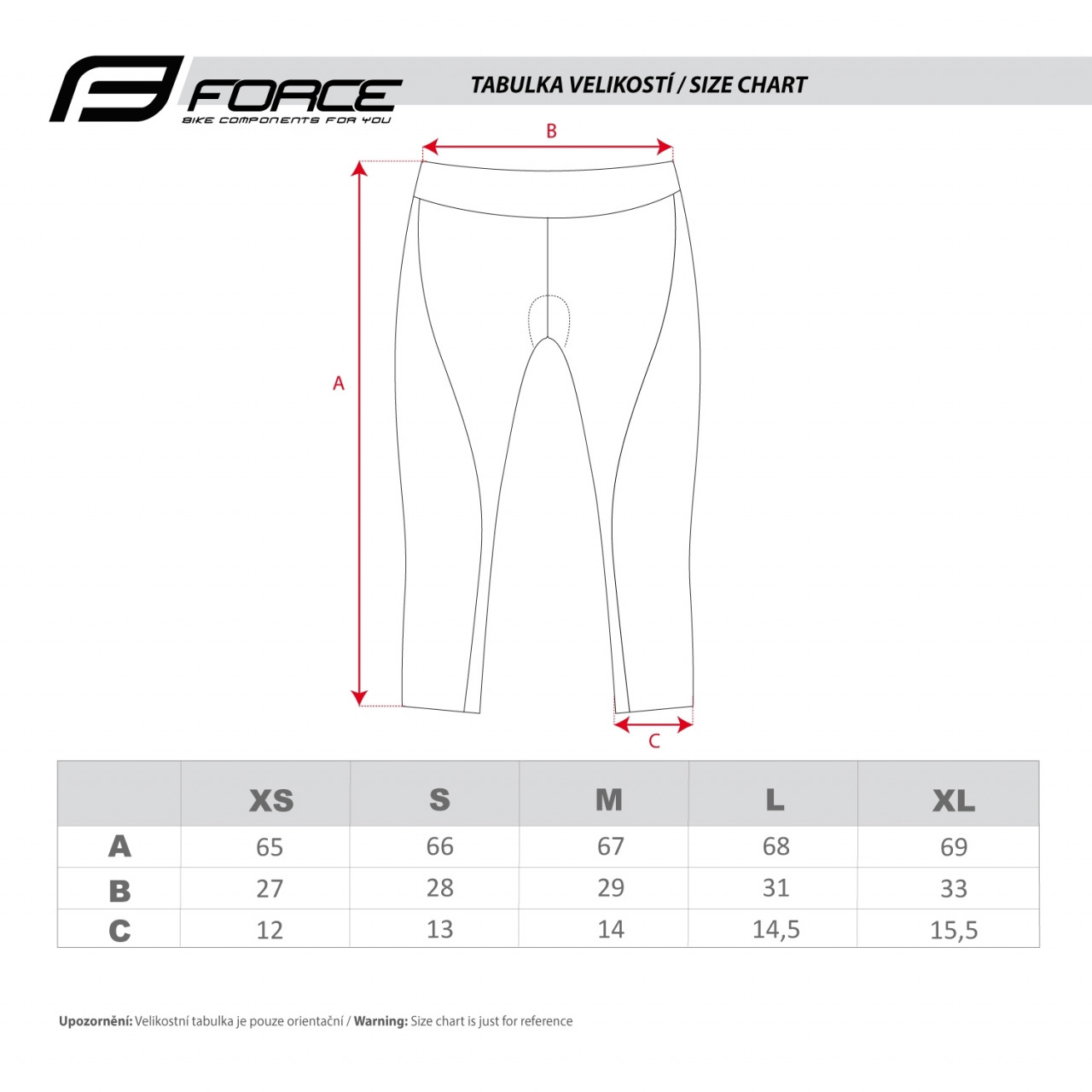 FORCE kraťasy LADY BIKE 3/4 do pásu s vložkou, čierne