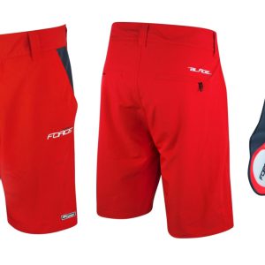 FORCE kraťasy BLADE MTB s odnímateľnou vložkou, červené