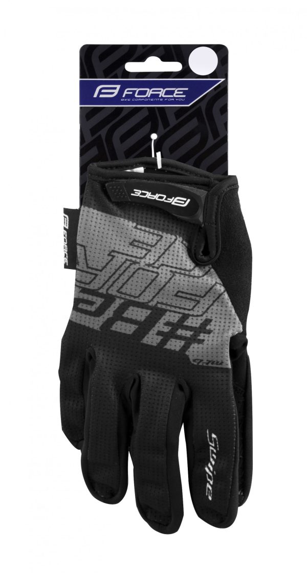 FORCE rukavice MTB SWIPE letné, čierno-šedé