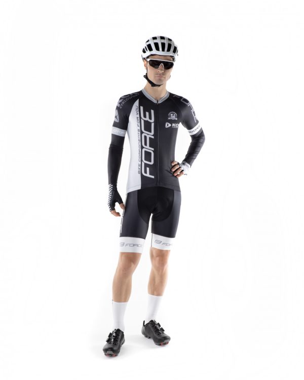 FORCE dres TEAM PRO PLUS, dlhý rukáv, čierno-biely