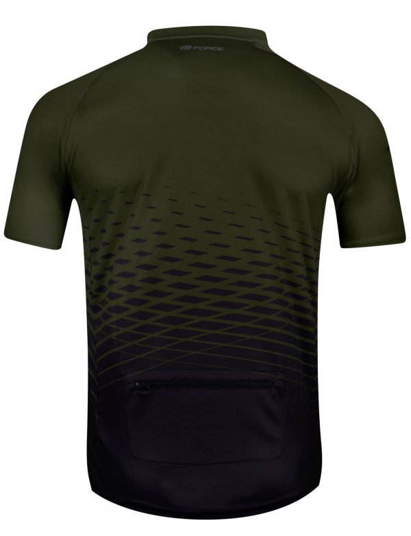 FORCE dres MTB ANGLE, krátky rukáv, army