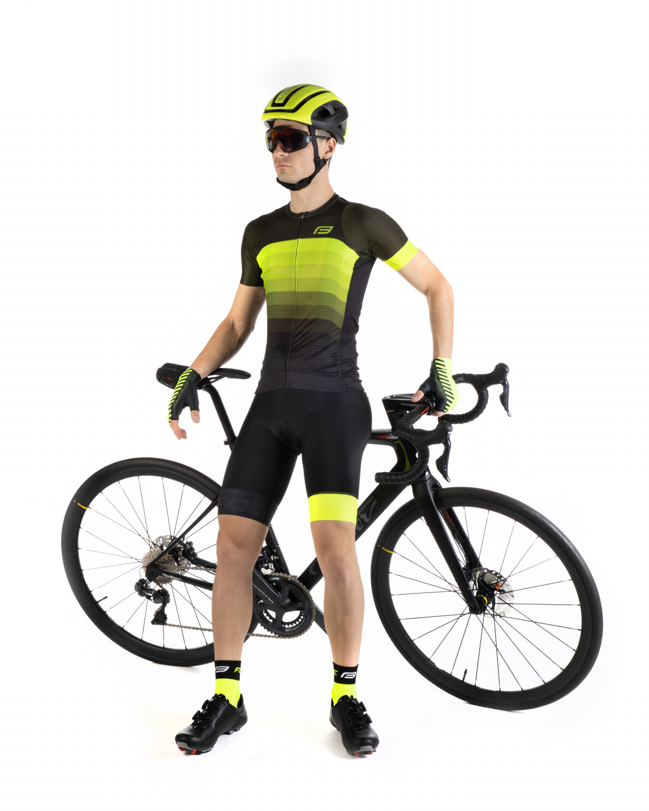 FORCE dres ASCENT, krátky rukáv, zeleno-fluo