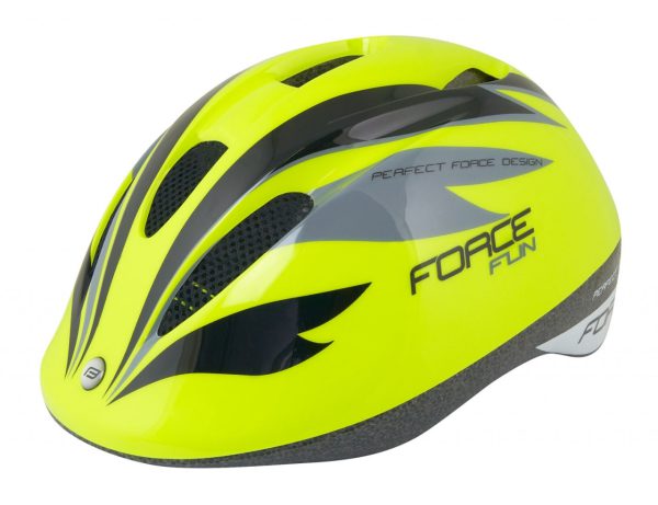 FORCE prilba FUN STRIPES detská, fluo-čierno-šedá