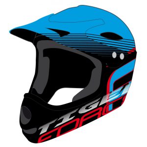 Force prilba TIGER downhill, modro-čierno-červená