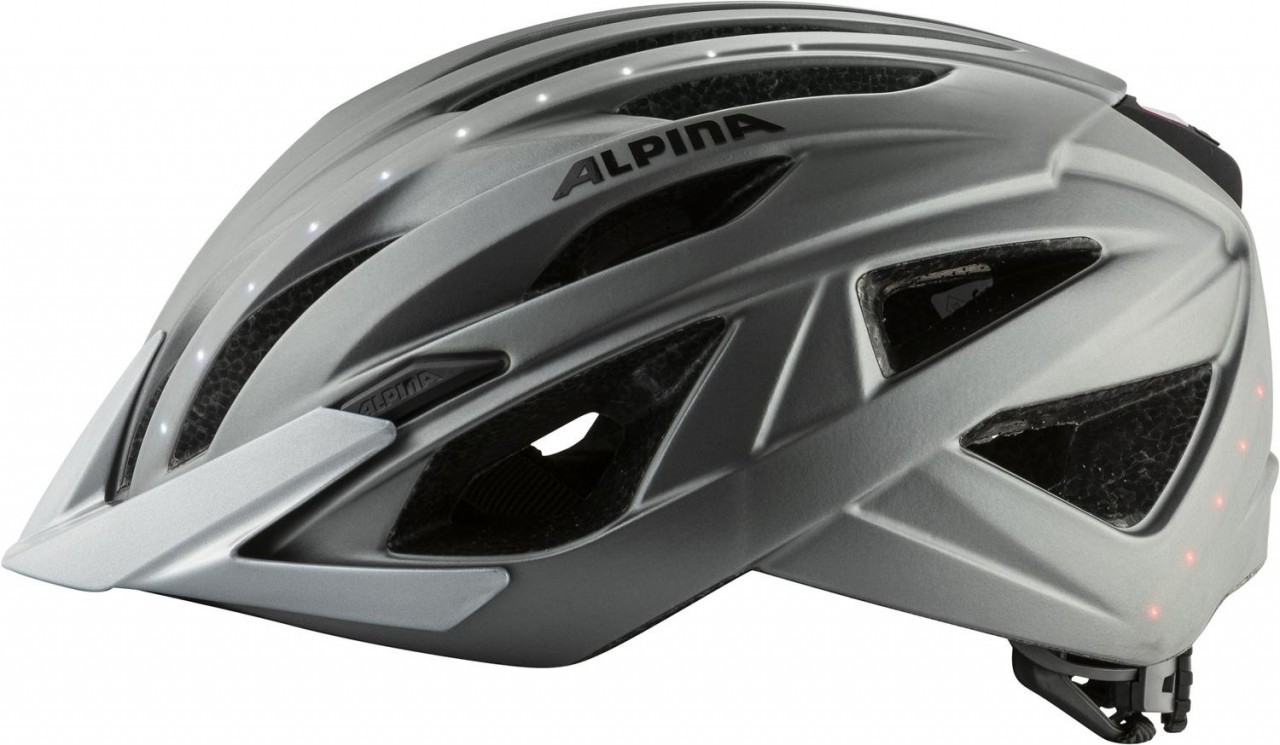 ALPINA Prilba HAGA LED tmavo strieborná