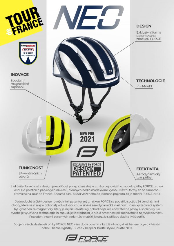 FORCE prilba NEO, fluo-čierna
