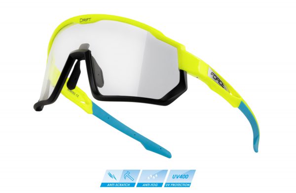 FORCE okuliare DRIFT fluo-čierne, fotochromatické sklá