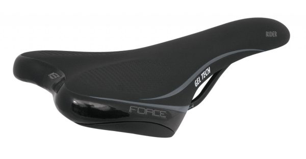 FORCE sedlo RIDER GEL TECH, čierne