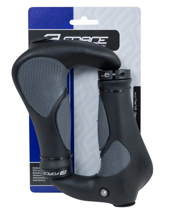 FORCE gripy GEL s integrovanými rohmi, 102mm, čierno-šedé