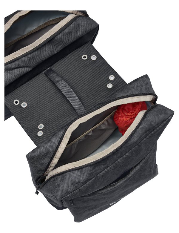 Vaude dvojitá taška na nosič TwinZipper, black