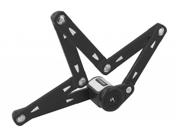 FORCE zámok FOLD skladací 80 cm, 6 článkov, čierny + držiak